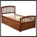 Red Barrel Studio® Tiffeny Slat Storage Bed Wood in Brown | 43.77 H x 42.2 W x 78.97 D in | Wayfair 9C7DFB33DD3F4761BD239A00B3DF461D