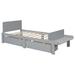 Latitude Run® Bed w/ Footboard Bench,2 Drawers Wood in Gray | 23.5 H x 41.9 W x 93.6 D in | Wayfair 8315E08F1BD744439BDFC44F0D9B4CE4