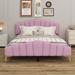 Mercer41 Xao Bed Upholstered/Velvet, Metal in Pink | 41.4 H x 64.4 W x 85.5 D in | Wayfair CF4BE395B36E4ECCB52E1FC53A45CF5B