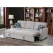Latitude Run® 82" Width Sectional w/ Storage Chaise & Cupholder Armrest Linen in Gray | 34.5 H x 53 W x 82 D in | Wayfair