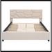 Latitude Run® Upholstered Platform Bed w/ Brick Pattern Heardboard & 4 Drawers, Linen Fabric Metal in Brown | 39.7 H x 68.9 W x 84.6 D in | Wayfair