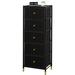 Mercer41 Vung 5 - Drawer Dresser Wood/Metal in Black/Brown | 47.2 H x 17.9 W x 11.75 D in | Wayfair 11926CF28DD14A5C8D3AB3A64C9127B1