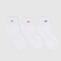 New Balance white small logo ankle socks 3 pack