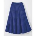 Blair Women's Haband Women’s Jersey-Knit Tiered Midi Skirt - Blue - L - Petite