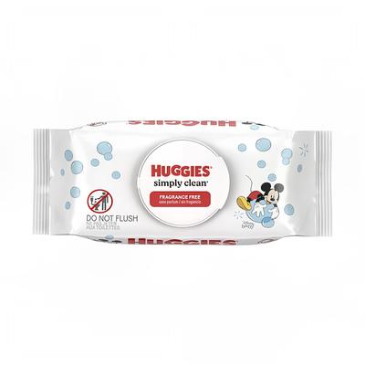 Kimberly-Clark 48750 Huggies Baby Wipes - 7" x 6", Unscented, Alcohol Free
