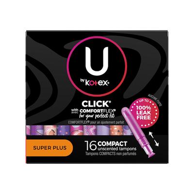 Kimberly-Clark 51582 U by Kotex Tampons w/ Plastic Applicator - Super Plus, Unscented