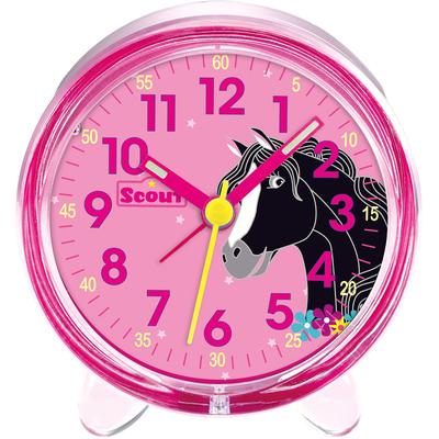 Quarzwecker SCOUT "Pferdewecker, Favorit, 280001050", rosa, Wecker, Kinder, Kinderwecker, Geschenkidee, Kinderzimmer, Mädchen, Schulanfang, Pferd