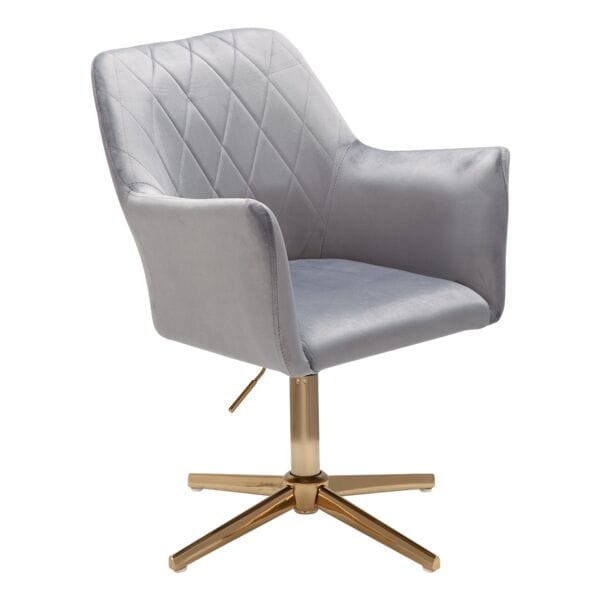 Wohnling Esszimmerstuhl Samt drehbar grau, 55x97x42 cm