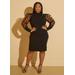 Plus Size Embellished Paneled Bodycon Dress