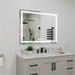 LED Bathroom Vanity Mirror Wall Mounted Anti-Fog Dimmable Mirror 3 Colors