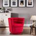 Swivel Barrel Chair Round Accent Chair with storage Swivel Barrel Club Chair Leisure Arm Chair for Nursery Bedroom, Red