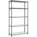 HOOMHIBIU Garage Shelving 6-Tier Wire Shelving Unit Kitchen Rack with Adjustable Shelves Liners 8 Hooks Total Max. Load 528 lb for Living Room Garage Black ULGR096B01