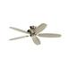 5 Blade Ceiling Fan in Modern Style-13.5 inches Tall and 52 inches Wide-Brushed Stainless Steel Finish-Silver Blade Color Bailey Street Home