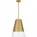 1 Light Mini Pendant-19.25 inches Tall and 14 inches Wide-Brushed Gold Finish Bailey Street Home 71-Bel-5054286