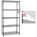 HOOMHIBIU 4- Shelving Unit with Liners Set of 4 Adjustable Rack Unit Steel Wire Shelves Shelving Units and Rack for Office Kitchen and Garage (35.5W X 15.8D X 54H)