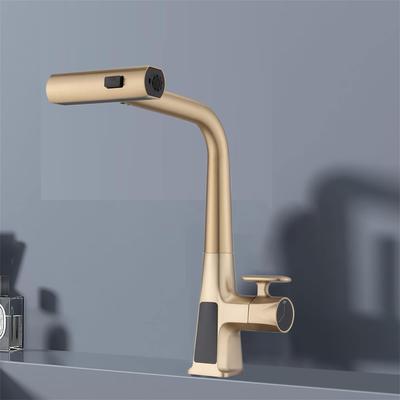 Waterfall Kitchen Faucet with Temperature Display