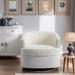 Swivel Barrel Chair Comfy Round Accent Sofa Chair for Living Room 360 Degree Swivel Barrel Club Chair Leisure Arm Chair, Beige