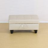 Rectangular Upholstered Ottoman With Storage And Liquid Rod,Tufted Flannel Ottoman Foot Rest For Living Room,Bedroom