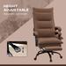 Executive Massage Office Chair with 6 Vibration Points, Heated Reclining Chair with Footrest, Armrest, Brown