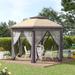 Modern 13' x 13' Portable Pop Up Gazebo, Hexagonal Canopy Shelter with 6 Zippered Mesh Netting, Event Tent with Steel Frame