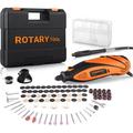 ENGINDOT Rotary Tool Kit 6 Variable Speed 3 Attachments Carrying Case DIY Crafts Orange