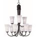 -Nine Light 2-Tier Chandelier in Modern Style-28.5 inches Wide By 30.5 inches High-Oil Rubbed Bronze Finish Bailey Street Home 93-Bel-1780911