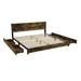 King-size Solid Wood bed frame with 4 Storage Drawer, Headboard and Footboard, No Noise, No Spring Box Needed