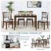 Kitchen Table and Chairs for 4, Wooden Rectangular Dining Table & 4 Dining Chairs, 5 Pieces Space-Saving Dining Set