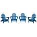 DuroGreen Adirondack Chairs Made With All-Weather Tangentwood Set of 4 Oversized High End Classic Patio Furniture for Porch Lawn Deck or Fire Pit No Maintenance USA Made Royal Blue