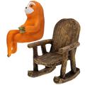 Decor Outdoor Statues Garden Landscape Ornament Garden Animals Statue Rocking Chair Sloth Ornament Animal Rocking Chair Resin