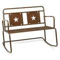 Outdoor Rocking Chair Iron Lawn Rocking Chair for 2 Persons Star-Shaped Design Widely Used in Lawns Porches Backyards Indoors and Gardens