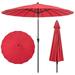 Costway 9 FT Patio Round Market Umbrella with Push Button Tilt Crank Handle Vented Top Wine