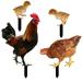 4 Pcs Animal Lawn Decorations Porch Decor Garden Decorations Yard Stakes Hen Chick Ground Plug Lawn Ground Plug Acrylic