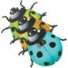 3 Pcs Wall Wrought Iron Pendant Hanging Metal Ladybug Crafts Ornament Decor Decorate Insect Backyard Garden Decorations