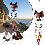 Charming Cat And Fish Wind Chimes Handmade Metal Cat Fish Wind Chimes Pet Wind Chime Memorial Beaded Wind Chime Sympathy Wind Chimes For Loss Of Daughter Turtle Wind Chimes Outdoor Mediation Chimes