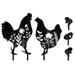 5 Pcs Emblems Chicken Stake Sign Yard Animal Stakes Yard Decor Garden Stakes Art Chicken Card Lawn Acrylic