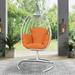 Skypatio Outdoor Hammock Chair Swing Egg Chair with Aluminum Stand Orange