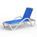 Patio Chaise Lounge Adjustable Aluminum Pool Lounge Chairs with Arm All Weather Pool Chairs for Outside in-Pool Lawn (Blue 1 Lounge Chair)