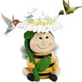 PATLOLLAV Bird Feeder Garden Decor Outdoor Little Bee Take A Flower Artificial Resin Birds Feeder Garden Sculptures Statues Figurine Decorations Gardening Gifts for Yard