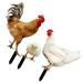 3pcs Garden Chicken Stakes Acrylic Hen Stakes Decorative Chicken Stakes Lawn Yard Chicken Stakes