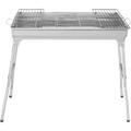 Portable Stainless Steel Grill (Standard Configuration) Premium Outdoor Cooking Grill Outdoor Cooking While Camping Outdoor Kitchen Barbecue Silver in Stainless Steel