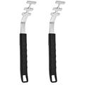 2 Pcs Beer Bottle Opener Outdoor Grill Accessory Grill Scraper Barbecue Net Gripper Oven Net Handle Anti-scald Stainless Steel