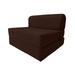 Brown Sleeper Chair Folding Foam Beds Portable Studio Sofa Guest Bed 6 x 32 x 70