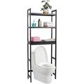 HOOMHIBIU Bathroom Over The Toilet Organizer Rack with Adjustable Shelves 3 Tier Bamboo Freestanding Plant Stand Multipurpose Organizer Space Saver for Laundry Balconyï¼ŒBrow