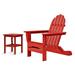 DuroGreen Folding Adirondack Chair With Side Table Made With All-Weather Tangentwood Oversized High End Patio Furniture for Porch Lawn Deck or Fire Pit No Maintenance USA Made Bright Red