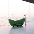 Randolph Morris Isla 71 Inch Transparent Double Slipper Solid Surface Freestanding Tub - Green RMTW8618-71-GREEN