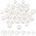 30Pcs Natural Shell Pearl Beads White Pearl Beads 6 8 10mm Round Craft Pearl Beads Half Drilled Beads Loose Spacer Bead for Jewelry Crafts