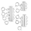 Necklace Connector Slide Lock Clasp 3pcs Layering Necklace Bracelet Clasp for Jewelry Craft Necklace Bracelet Jewelry Findings Silver