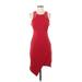 As U Wish Casual Dress - Sheath: Red Solid Dresses - Women's Size Small