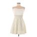 Charlotte Russe Casual Dress - Party Sweetheart Sleeveless: Ivory Print Dresses - Women's Size Medium